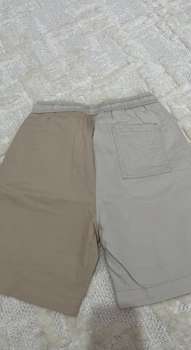 Bej Keten Rahat Kesim Erkek Bermuda Şort - Görsel 4