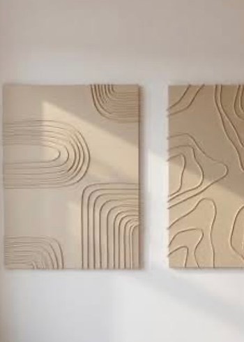 Soyut Yeşil ve Beyaz Tablo Seti - Görsel 5