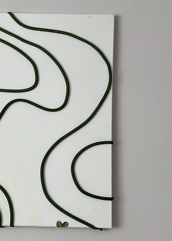 Soyut Yeşil ve Beyaz Tablo Seti - Görsel 2