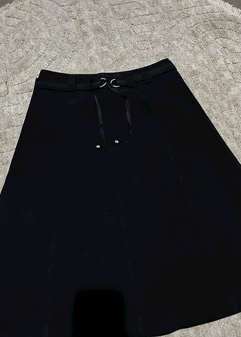 Siyah Kadın Midi Goth Etek - Görsel 3