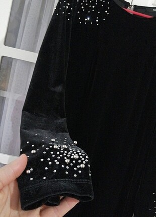 46 Beden siyah Renk Kadife elbise