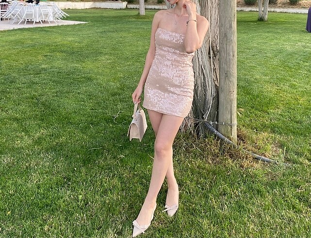 Zara mini payetli elbise
