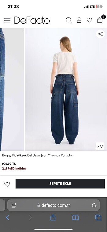 36 Beden Defacto baggy pantolon