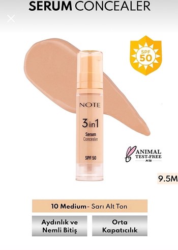 NOTE 3in1 Serum Kapatıcı SPF50 BB Krem - Görsel 2