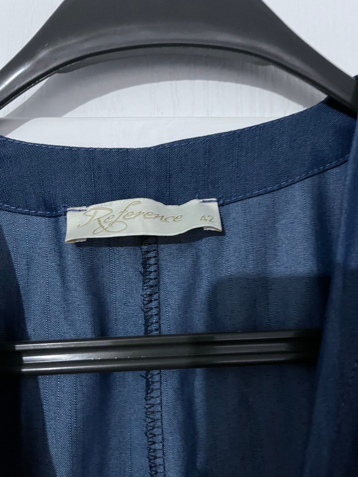 Nakışlı Lacivert Uzun Kot Elbise Yelek - Görsel 3