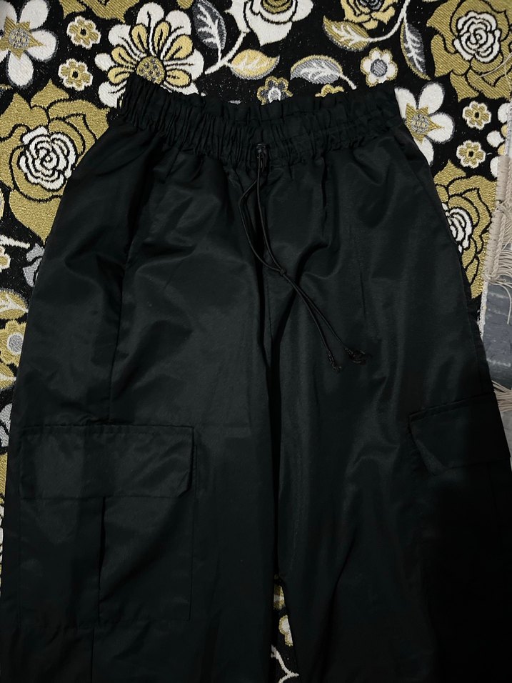 Siyah Kadın Street Wear Kumaş Pantolon - Görsel 2