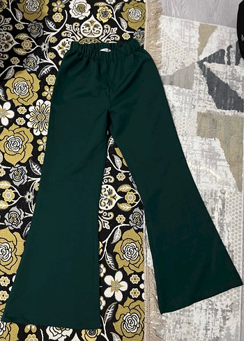 Yeşil İspanyol Paça Kadın Pantolon - Görsel 2