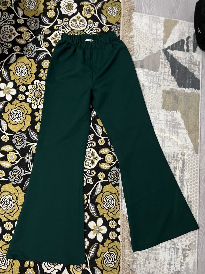 Yeşil İspanyol Paça Kadın Pantolon - Görsel 2