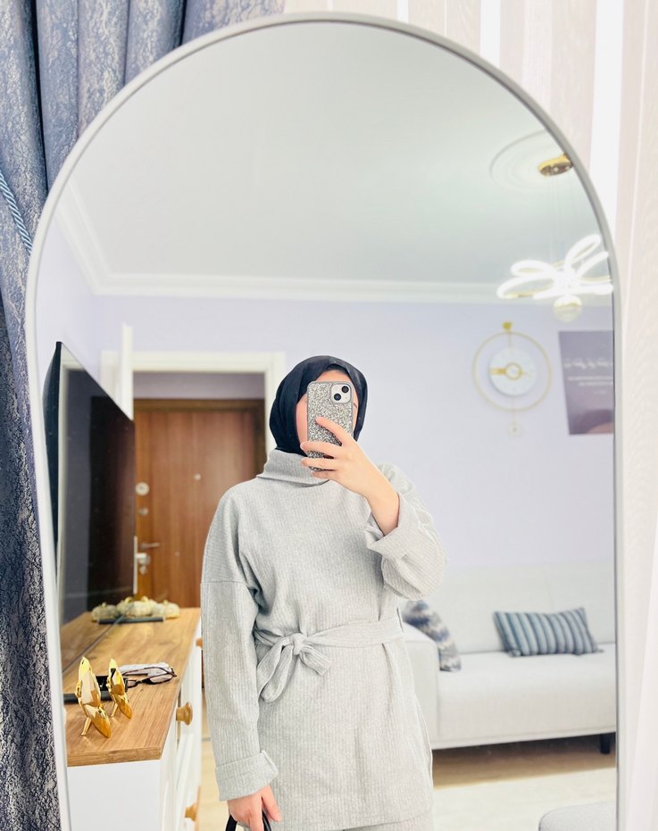 Gri Boğazlı Kadın İkili Takım - Görsel 2