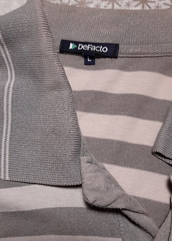 Erkek Kahverengi Çizgili L Beden  Polo Tişört - Görsel 3