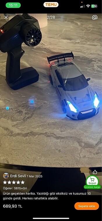 RC Kumandalı Araba Drift GTR R35 Nissan