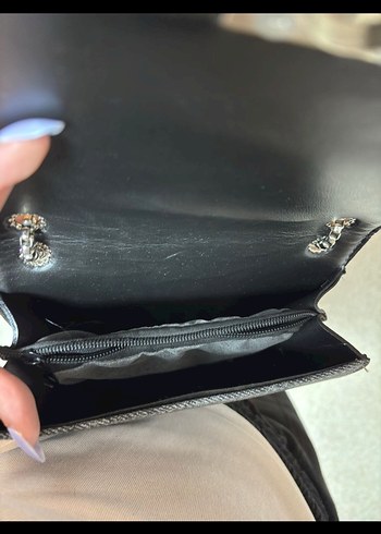 Gri Süet Tokalı Kadın Çanta - Görsel 3