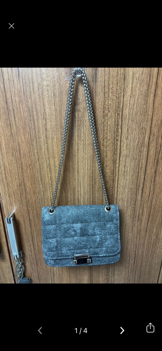 Gri Süet Tokalı Kadın Çanta - Görsel 2