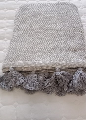 1 adet ponponlu çekyat örtüsü - Görsel 4