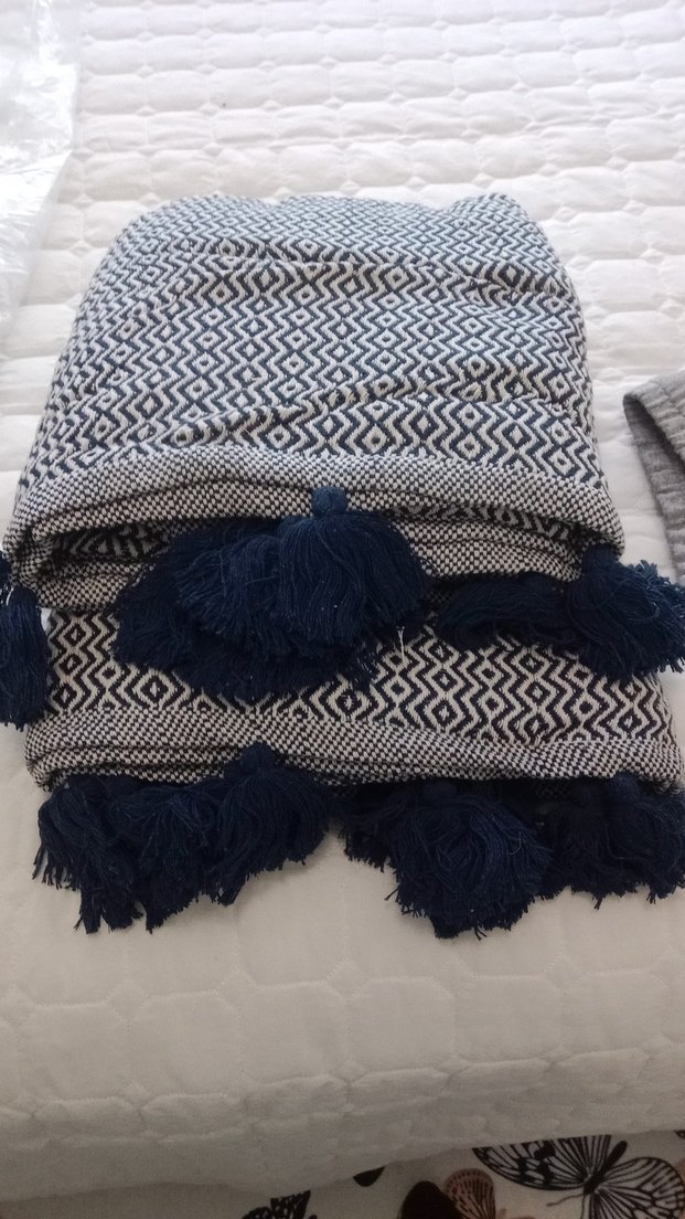 1 adet ponponlu çekyat örtüsü - Görsel 5