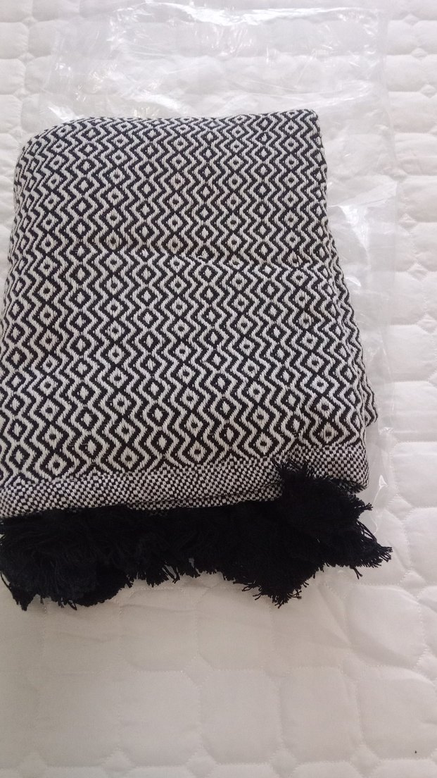 1 adet ponponlu çekyat örtüsü - Görsel 3