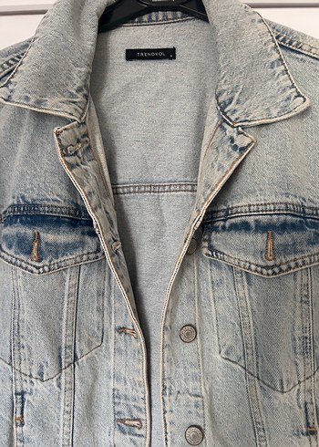 Gri Düğmeli Kadın Denim Ceket - Görsel 2