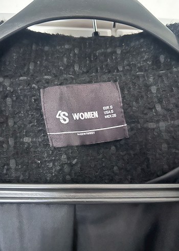 Kadın Siyah Yün Midi Blazer Ceket - Görsel 3