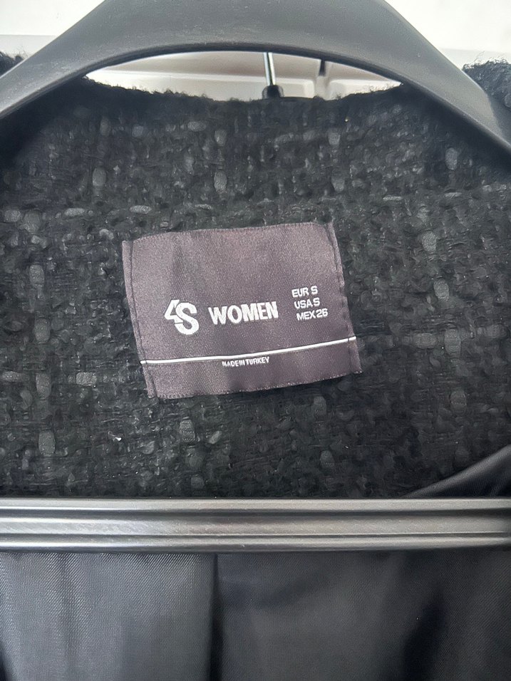 Kadın Siyah Yün Midi Blazer Ceket - Görsel 3