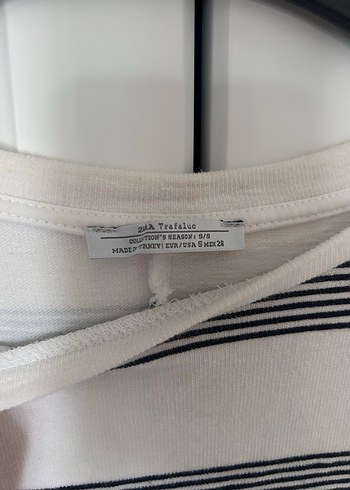 Çizgili Kısa Kollu Midi Elbise - Görsel 2