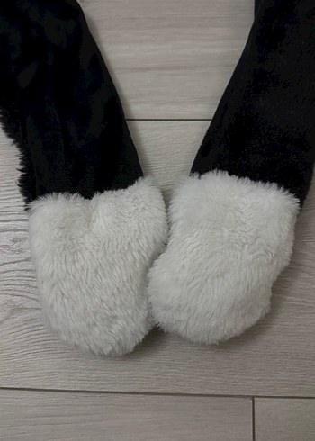 Siyah Nakışlı Kürklü Çocuk Şapkası - Görsel 2