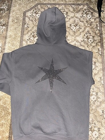 Motive 2m romantik taşlı oversize gri sweatshirt