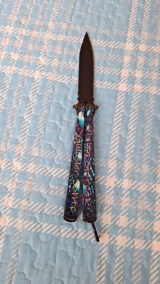 Kelebek Bıçak Çok Renkli Saplı - Görsel 2