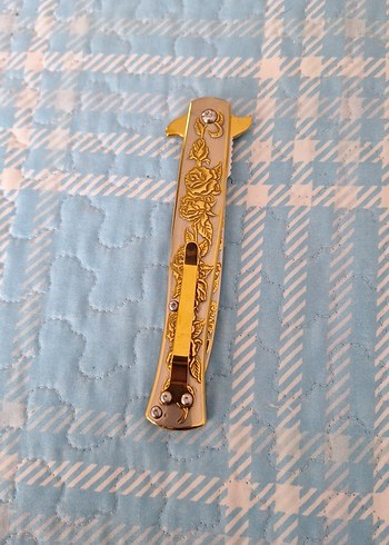 Altın Renkli İşlemeli Katlanır Bıçak - Görsel 2