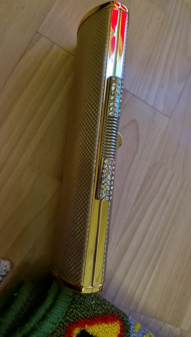 Diger Altın Rengi Yılan Desenli Zincir Detaylı Abiye Çanta - Görsel 3