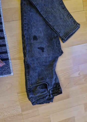 LC Waikiki Gri Yıkamalı Bol Kesim Midi erkek cocuk Kot Pantolon