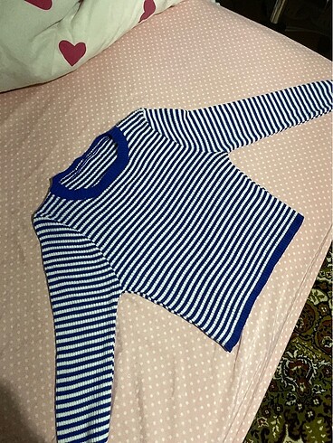 lacivert cizgili crop