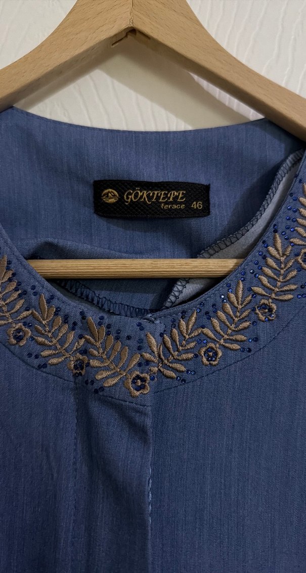 Bohem Tarzı Uzun Kot Elbise - Görsel 2