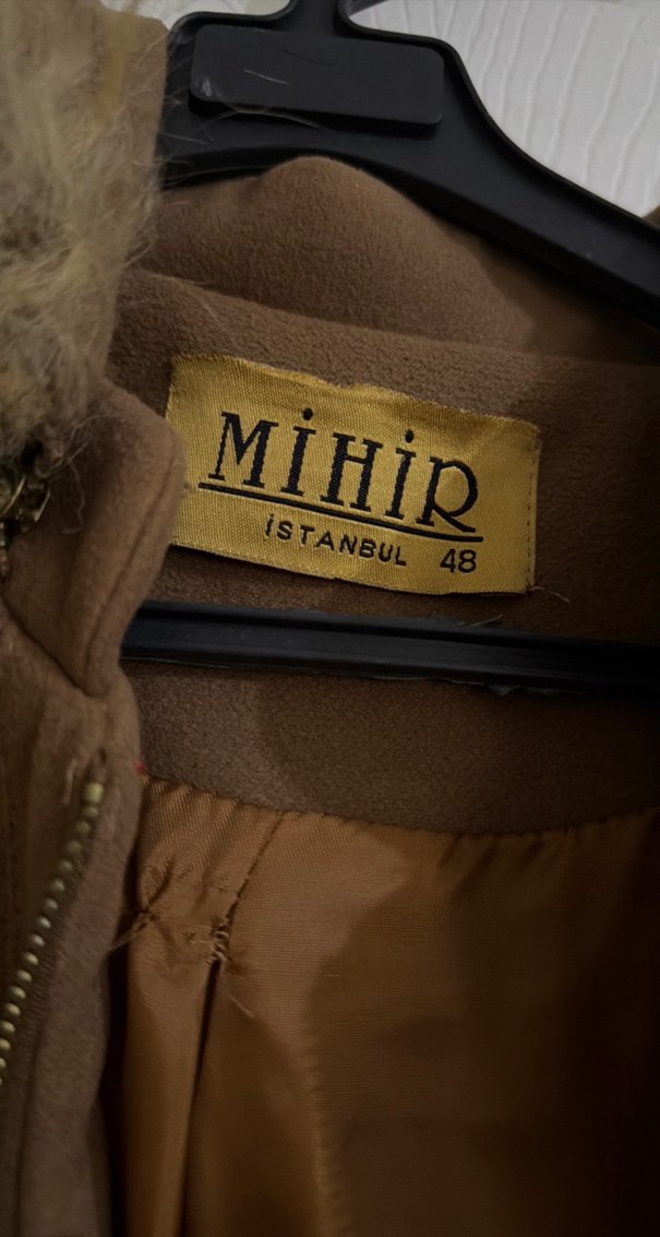 Kürklü Bej Uzun Kadın Kaban - Görsel 2