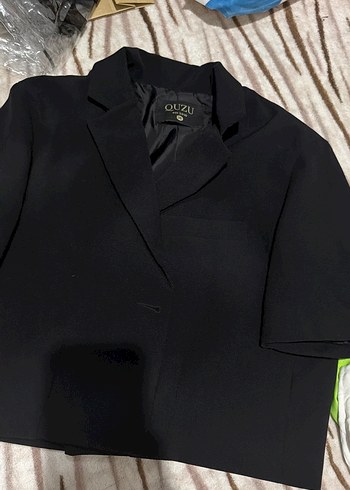 Düğmeli Siyah Kadın  Ceket - Görsel 2