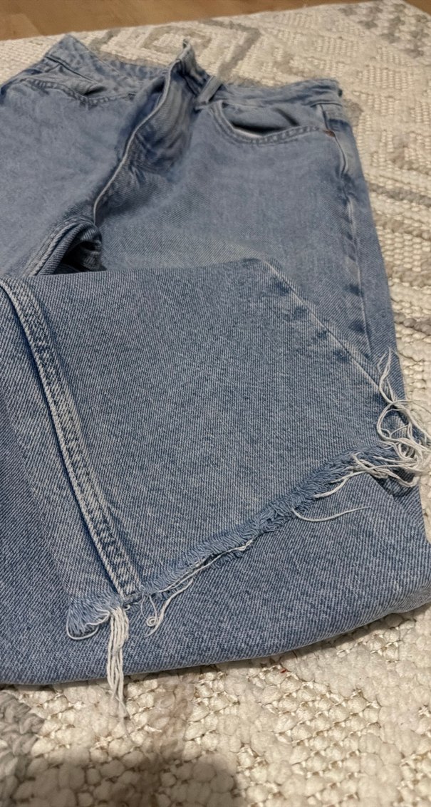 Kadın Normal Boy Mavi Denim Kot Pantolon - Görsel 2