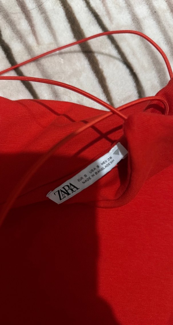 Kırmızı İnce Askılı Mini Elbise - Görsel 2