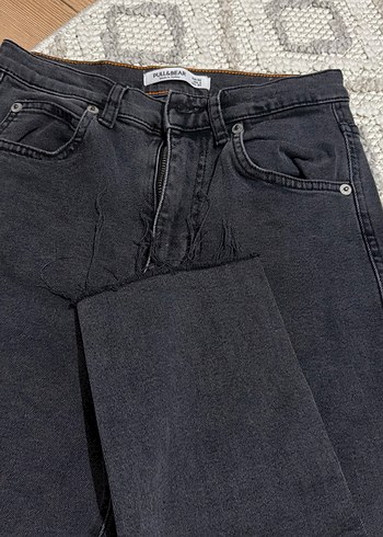 Gri Regular Fit Kadın Midi Boy Kot Pantolon - Görsel 2