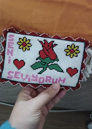 Renkli İşlemeli Boncuklu Kadın Broş - Görsel 2