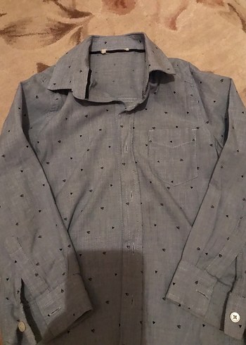 LC Waikiki Erkek Çocuk Gri Uzun Kollu Denim Gömlek