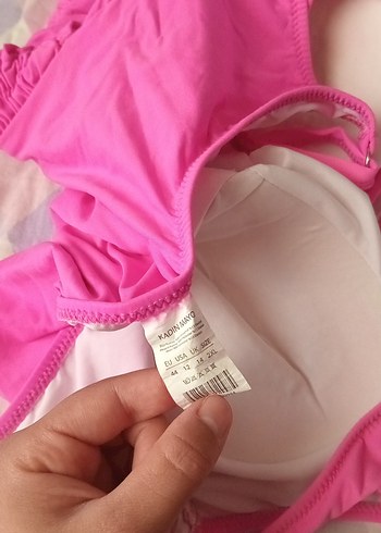 xxl Beden pembe Renk Pembe Drapeli İnce Askılı Kadın Mayo