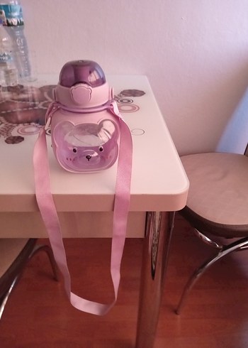 Pembe Çocuk Termos Şişesi Ayıcık Desenli - Görsel 2