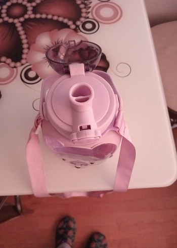 Pembe Çocuk Termos Şişesi Ayıcık Desenli - Görsel 4