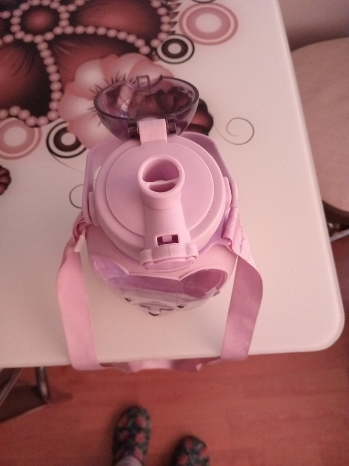 Pembe Çocuk Termos Şişesi Ayıcık Desenli - Görsel 4