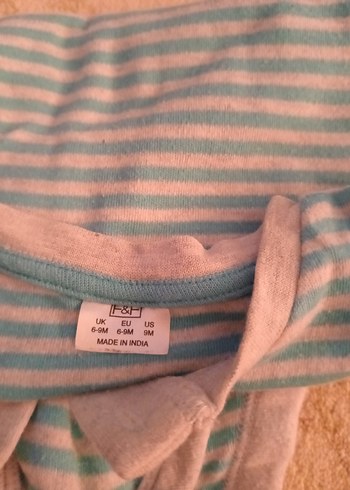 Mavi Çizgili Kısa Kollu Bebek Body - Görsel 4