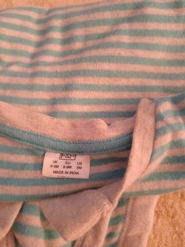 Mavi Çizgili Kısa Kollu Bebek Body - Görsel 4