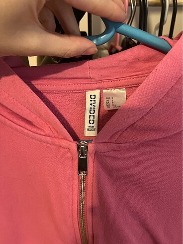 s Beden Hm pembe crop basic sweatshirt