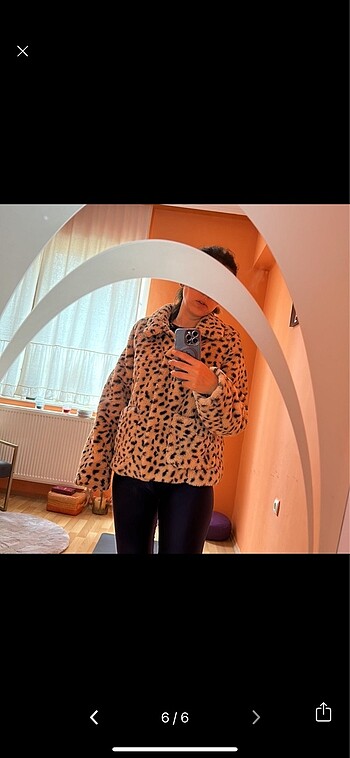 m Beden kahverengi Renk Hm leopar mont
