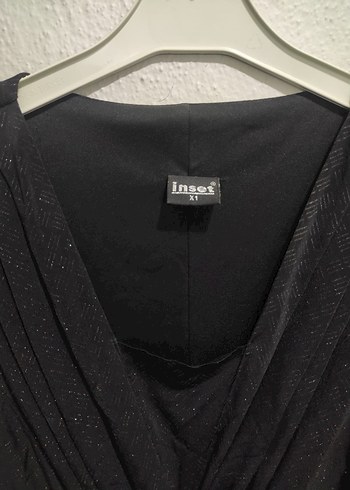 Siyah Drapeli V Yakalı Midi Boy Abiye - Görsel 3