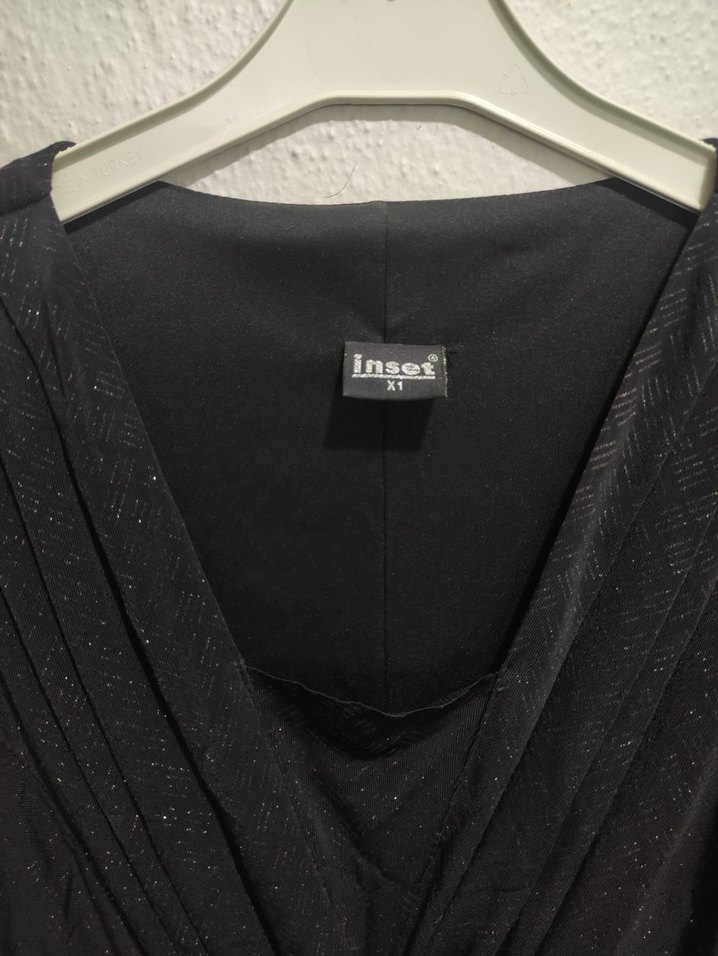 Siyah Drapeli V Yakalı Midi Boy Abiye - Görsel 3