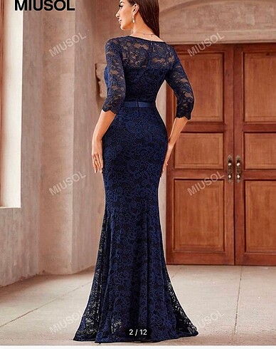m Beden Lacivert balık model elbise